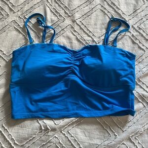 Blue bandeau swimsuit top